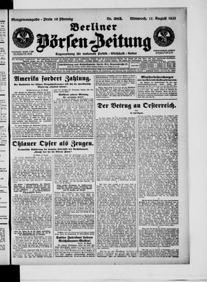 Berliner Börsen-Zeitung vom 17.08.1932