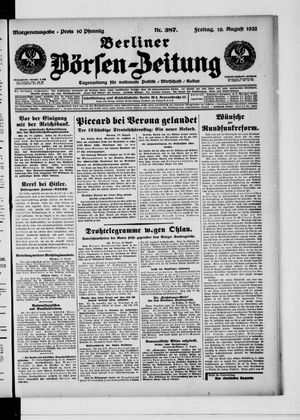 Berliner Börsen-Zeitung vom 19.08.1932