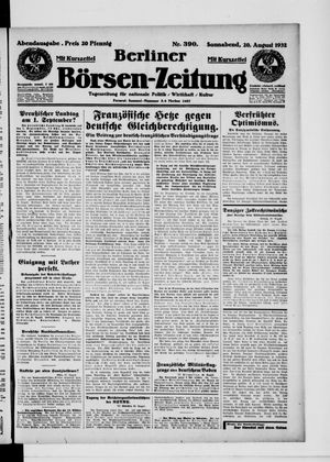 Berliner Börsen-Zeitung vom 20.08.1932