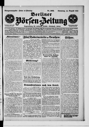 Berliner Börsen-Zeitung vom 23.08.1932