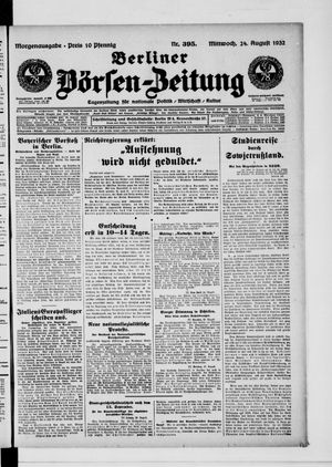 Berliner Börsen-Zeitung vom 24.08.1932