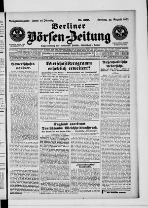 Berliner Börsen-Zeitung vom 26.08.1932