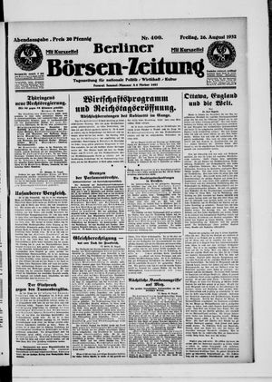 Berliner Börsen-Zeitung vom 26.08.1932