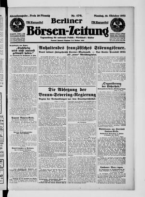 Berliner Börsen-Zeitung vom 10.10.1932