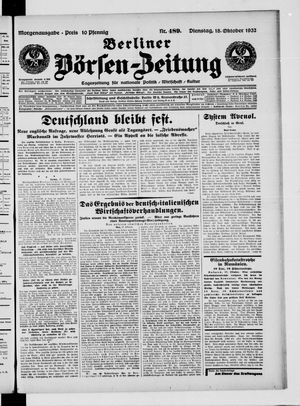 Berliner Börsen-Zeitung vom 18.10.1932