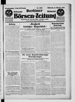 Berliner Börsen-Zeitung vom 19.10.1932