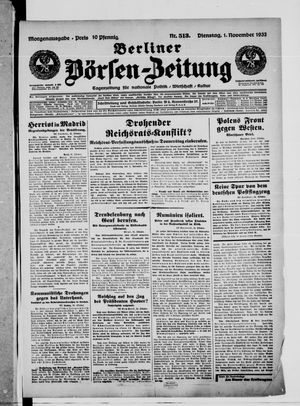 Berliner Börsen-Zeitung vom 01.11.1932