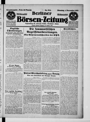 Berliner Börsen-Zeitung vom 01.11.1932