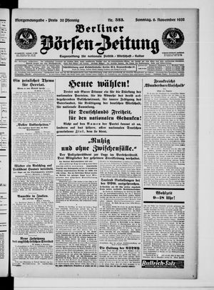 Berliner Börsen-Zeitung vom 06.11.1932
