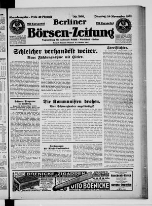 Berliner Börsen-Zeitung vom 29.11.1932