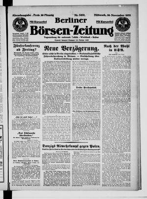 Berliner Börsen-Zeitung vom 30.11.1932