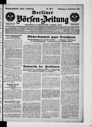 Berliner Börsen-Zeitung vom 06.12.1932