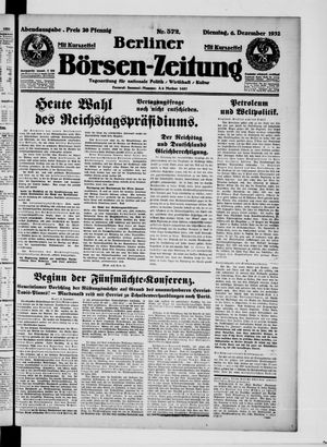 Berliner Börsen-Zeitung vom 06.12.1932