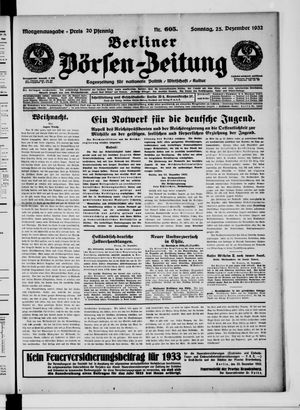 Berliner Börsen-Zeitung vom 25.12.1932