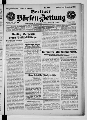Berliner Börsen-Zeitung vom 30.12.1932
