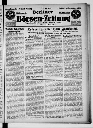 Berliner Börsen-Zeitung vom 30.12.1932