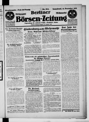 Berliner Börsen-Zeitung vom 31.12.1932