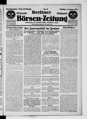 Berliner Börsen-Zeitung vom 02.01.1933