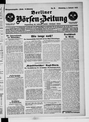 Berliner Börsen-Zeitung vom 03.01.1933
