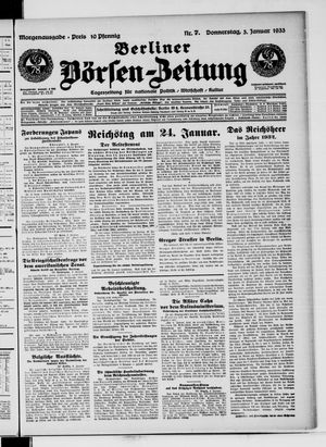 Berliner Börsen-Zeitung vom 05.01.1933