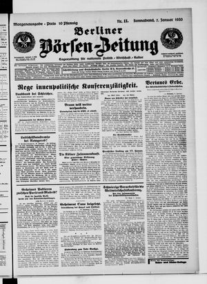 Berliner Börsen-Zeitung vom 07.01.1933