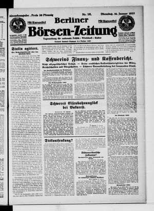 Berliner Börsen-Zeitung vom 10.01.1933