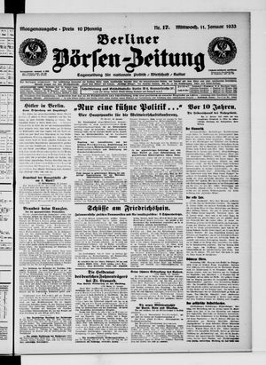 Berliner Börsen-Zeitung vom 11.01.1933