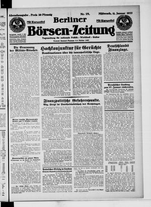 Berliner Börsen-Zeitung vom 11.01.1933