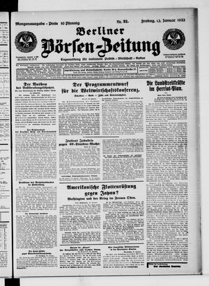 Berliner Börsen-Zeitung vom 13.01.1933