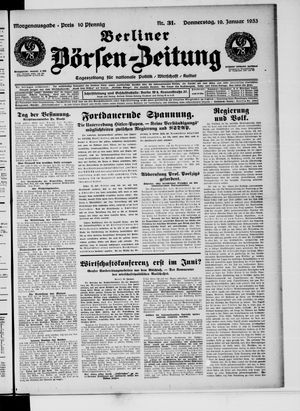Berliner Börsen-Zeitung vom 19.01.1933