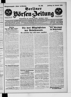 Berliner Börsen-Zeitung vom 20.01.1933