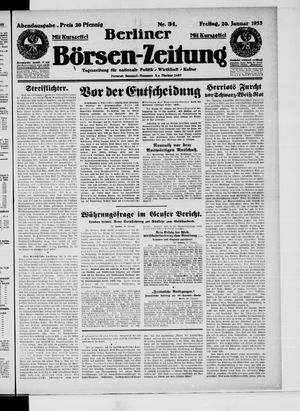 Berliner Börsen-Zeitung vom 20.01.1933