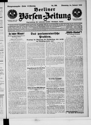 Berliner Börsen-Zeitung vom 24.01.1933