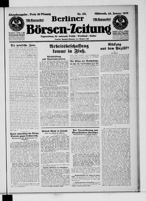 Berliner Börsen-Zeitung vom 25.01.1933