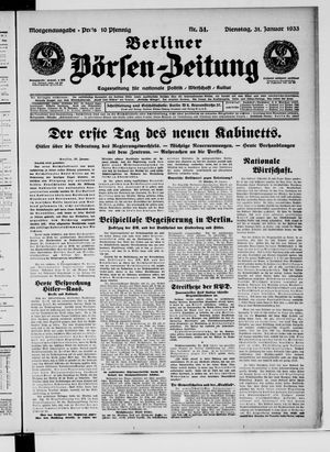 Berliner Börsen-Zeitung vom 31.01.1933