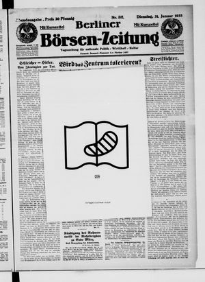 Berliner Börsen-Zeitung vom 31.01.1933