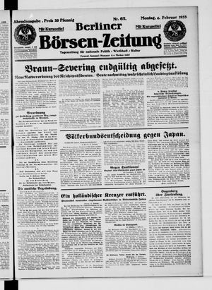 Berliner Börsen-Zeitung vom 06.02.1933