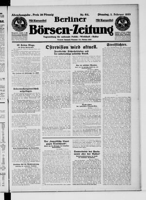 Berliner Börsen-Zeitung on Feb 7, 1933