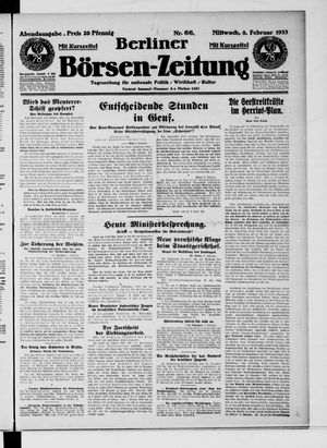 Berliner Börsen-Zeitung vom 08.02.1933