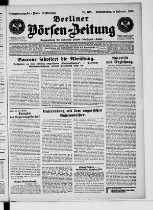 Berliner Börsen-Zeitung on Feb 9, 1933