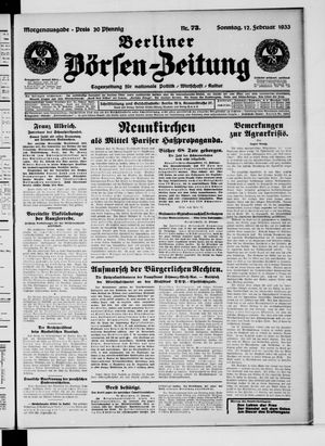 Berliner Börsen-Zeitung vom 12.02.1933
