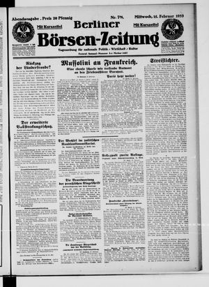 Berliner Börsen-Zeitung vom 15.02.1933