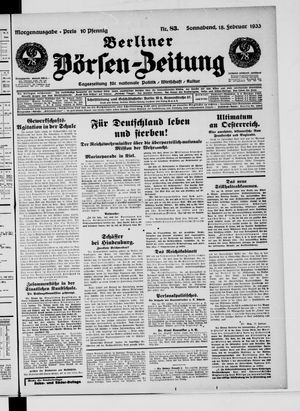 Berliner Börsen-Zeitung vom 18.02.1933