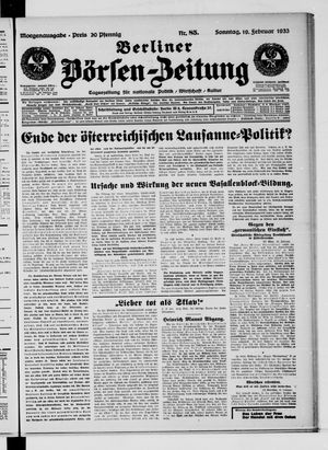 Berliner Börsen-Zeitung vom 19.02.1933