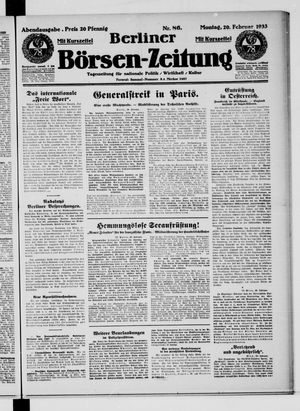Berliner Börsen-Zeitung vom 20.02.1933