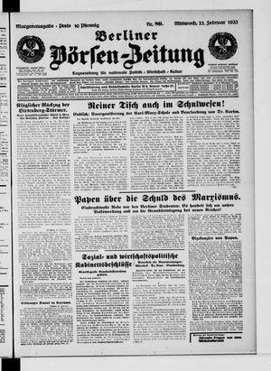 Berliner Börsen-Zeitung vom 22.02.1933