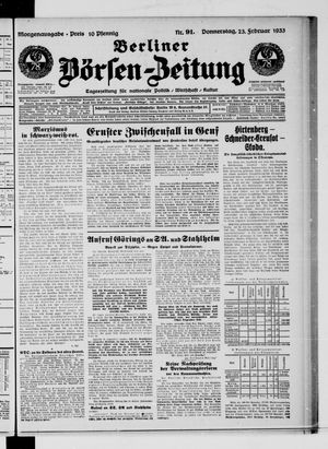 Berliner Börsen-Zeitung vom 23.02.1933