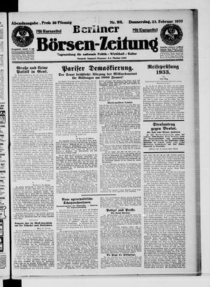 Berliner Börsen-Zeitung vom 23.02.1933