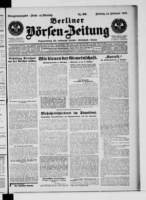 Berliner Börsen-Zeitung vom 24.02.1933