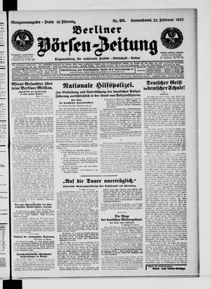 Berliner Börsen-Zeitung vom 25.02.1933